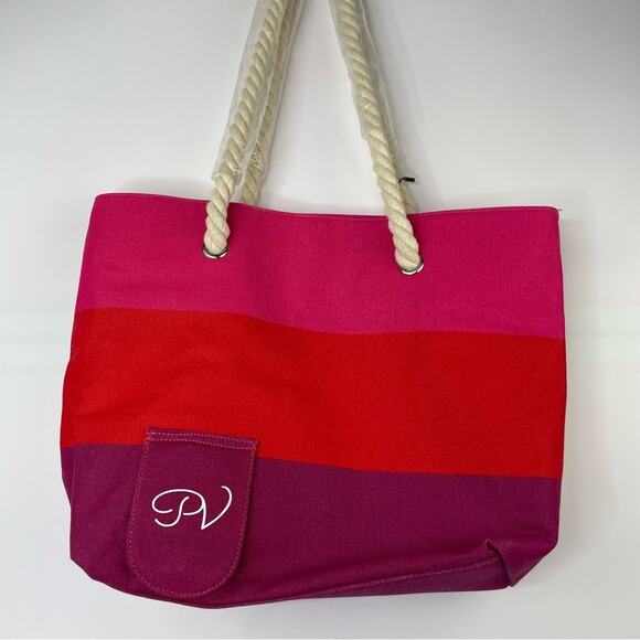 Porto Vino canvas tote insulated compartment NWT - Picture 3 of 16